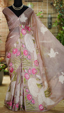 Blooming Lotus Tissue Saree With Blouse-ISKWSR0308HS4232