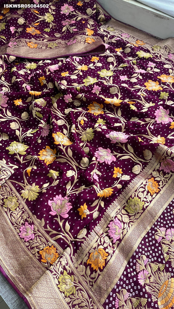 Banarasi Weaved Khadi Georgette Saree With Blouse-ISKWSR05084502