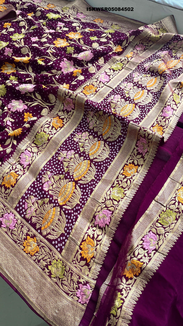 Banarasi Weaved Khadi Georgette Saree With Blouse-ISKWSR05084502