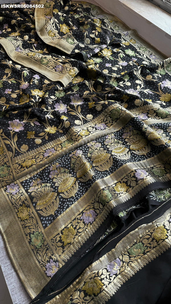 Banarasi Weaved Khadi Georgette Saree With Blouse-ISKWSR05084502