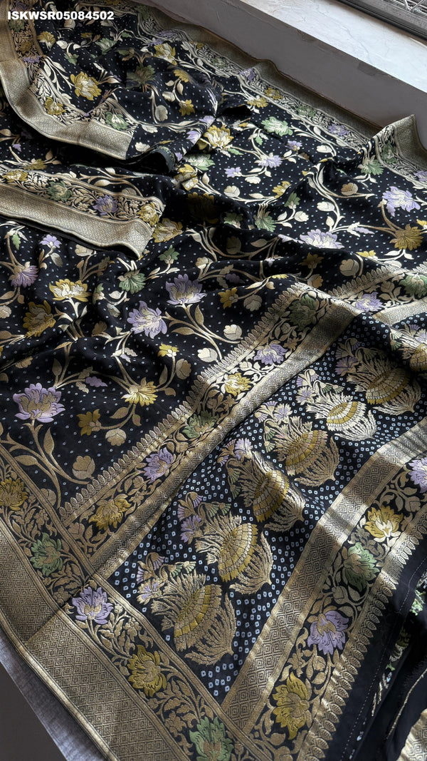 Banarasi Weaved Khadi Georgette Saree With Blouse-ISKWSR05084502