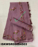 Embroidered Linen Saree With Blouse-ISKWSR05084503