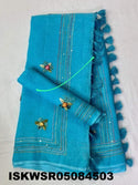 Embroidered Linen Saree With Blouse-ISKWSR05084503