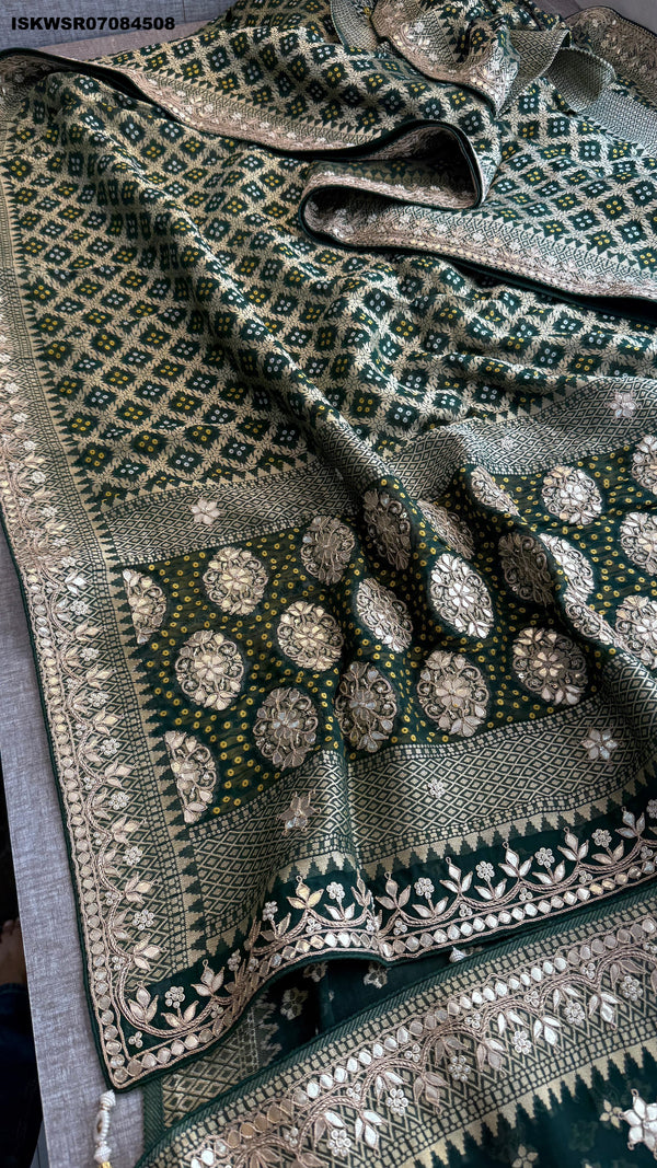 Banarasi Weaved Khadi Georgette Saree With Blouse-ISKWSR07084508