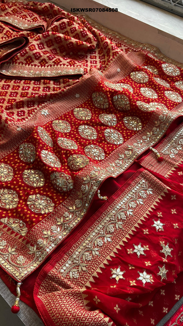Banarasi Weaved Khadi Georgette Saree With Blouse-ISKWSR07084508