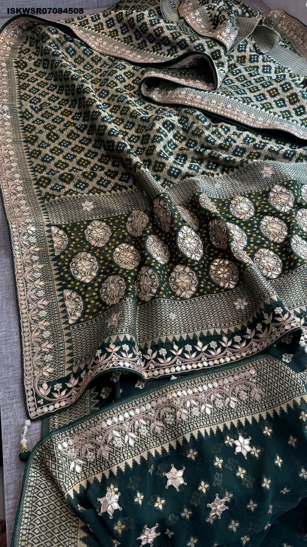 Banarasi Weaved Khadi Georgette Saree With Blouse-ISKWSR07084508