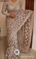 Sequined Net Saree With Ready To Wear Blouse-ISKWSR07084509