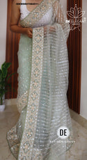 Embroidered Net Saree With Blouse-ISKWSR07084511