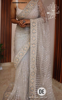 Embroidered Net Saree With Blouse-ISKWSR07084511