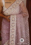 Embroidered Net Saree With Blouse-ISKWSR07084511