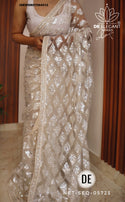 Embroidered Net Saree With Blouse-ISKWSR07084512