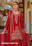 Embroidered Chinon Kurti With Sharara And Dupatta-ISKWSH11082799