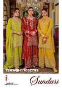 Embroidered Chinon Kurti With Sharara And Dupatta-ISKWSH11082799