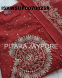 Bandhani Printed Malmal Cotton Kurti With Pant And Dupatta-ISKWSUFC070825R/FC070825T