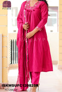 Embroidered Malmal Dobby Cotton Kurti With Pant And Dupatta-ISKWSUFC120825R