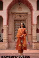 Embroidered Malmal Chanderi Kurti With Silk Pant And Chanderi Dupatta-ISKWSUFC190825O