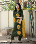 Cotton Kurti With Pant And Hand Block Printed Dupatta-ISKWSU1208PPC/D1976
