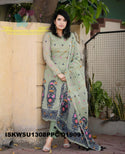 Jamdani Hand Weaved Cotton Kurti With Pant And Dupatta-ISKWSU1308PPC/D1909