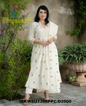 Embroidered Malmal Cotton Kurti With Cotton Pant And Dupatta-ISKWSU1308PPC/D2000
