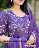 Floral Printed Cotton Anarkali Kurti With Pant And Kota Doriya Dupatta-ISKWSU1308PPC/D1858