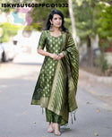 Banarasi Weaved Chanderi Silk Kurti With Silk Pant And Banarasi Dupatta-ISKWSU1608PPC/D1932