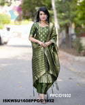 Banarasi Weaved Chanderi Silk Kurti With Silk Pant And Banarasi Dupatta-ISKWSU1608PPC/D1932
