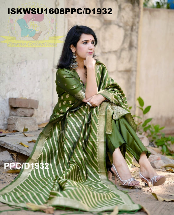 Banarasi Weaved Chanderi Silk Kurti With Silk Pant And Banarasi Dupatta-ISKWSU1608PPC/D1932
