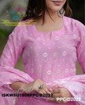 Hand Jamdani Weaved Cotton Kurti With Pant And Dupatta-ISKWSU1808PPC/D2022