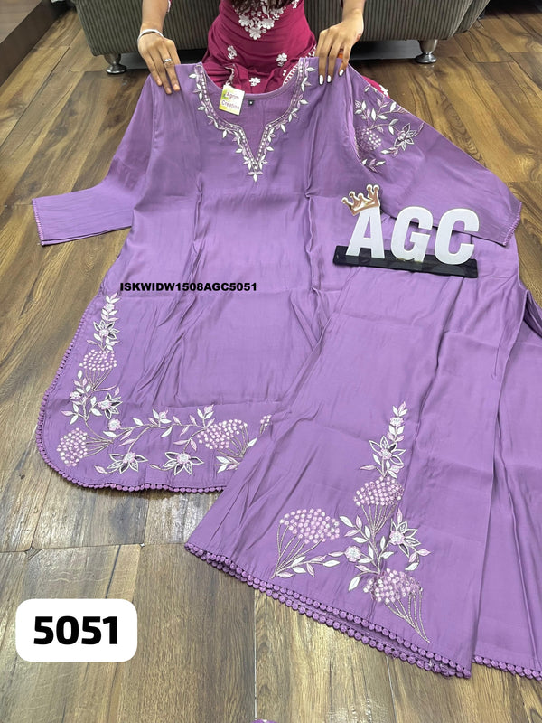 Embroidered Maslin Silk Top With Pant-ISKWIDW1508AGC5051