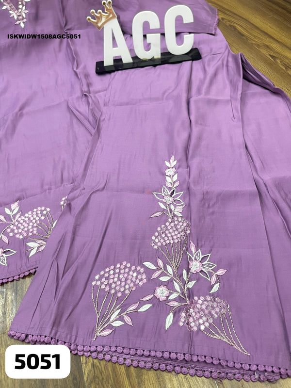 Embroidered Maslin Silk Top With Pant-ISKWIDW1508AGC5051