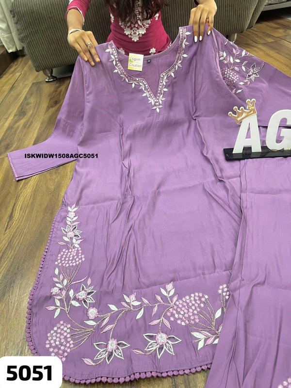 Embroidered Maslin Silk Top With Pant-ISKWIDW1508AGC5051