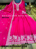 Embroidered Chinon Silk Gown With Dupatta-ISKWGN1508NP3708