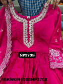 Embroidered Chinon Silk Gown With Dupatta-ISKWGN1508NP3708