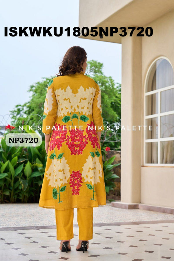 Digital Printed Malmal Cotton Kurti With Pant-ISKWKU1805NP3720/NP3721