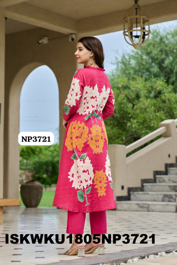 Digital Printed Malmal Cotton Kurti With Pant-ISKWKU1805NP3720/NP3721