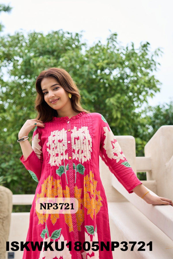 Digital Printed Malmal Cotton Kurti With Pant-ISKWKU1805NP3720/NP3721