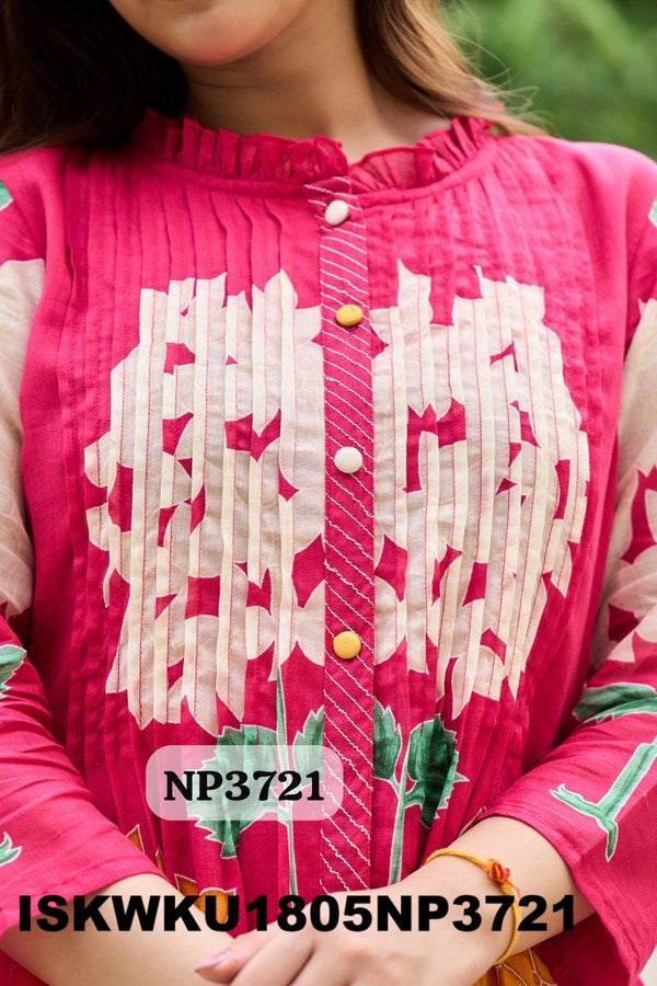 Digital Printed Malmal Cotton Kurti With Pant-ISKWKU1805NP3720/NP3721