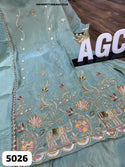 Embroidered Tissue Silk Kurti With Skirt And Dupatta-ISKWSKT1908AGC5026
