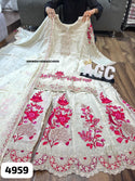 Embroidered Tissue Silk Kurti With Sharara And Dupatta-ISKWSH1908AGC4959
