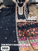 Embroidered Chinon Silk Kurti With Printed Sharara And Dupatta-ISKWSH1908AGC5055