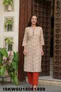 Printed Cotton Kurti With Pant And Dupatta-ISKWSU18081499
