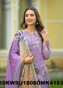 Printed Cotton Kurti With Pant And Dupatta-ISKWSU1808OMK4183