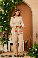 Embroidered Jute Co-Ord Set-ISKWIDW18088966