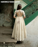 Embroidered Cotton Anarkali Kurti With Pant-ISKWKU180814998