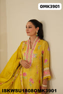 Embroidered Silk Anarkali Kurti With Shantoon Pant And Dupatta-ISKWSU1808OMK3901