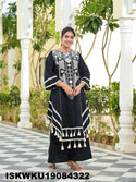 Embroidered Rayon Kurti With Palazzo-ISKWKU19084322