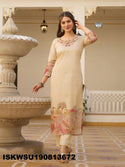 Printed Chanderi Silk Kurti With Pant And Dupatta-ISKWSU190813672