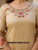 Printed Chanderi Silk Kurti With Pant And Dupatta-ISKWSU190813672