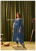 Embroidered Malmal Chanderi Kurti With Pant And Dupatta-ISKWSU190813673