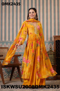 Digital Floral Printed Crepe Front Slit Anarkali Kurti With Palazzo And Dupatta-ISKWSU2008OMK2435